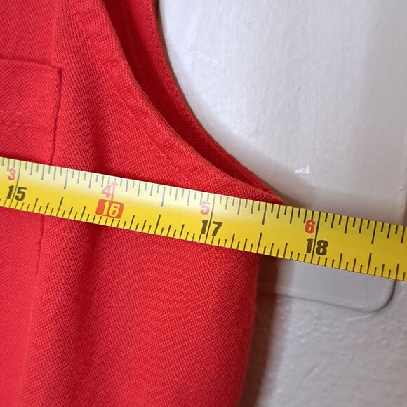 Massimo Dutti Women Collared Sleeveless Top Red Button Up Size S Front Knot - Picture 3 of 10